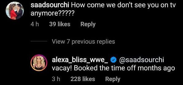Alexa Bliss responds to a fan