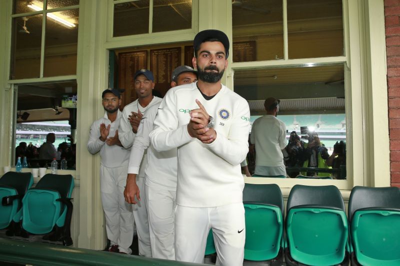 Virat Kohli celebrating the Test series victory against Australia in 2018-19