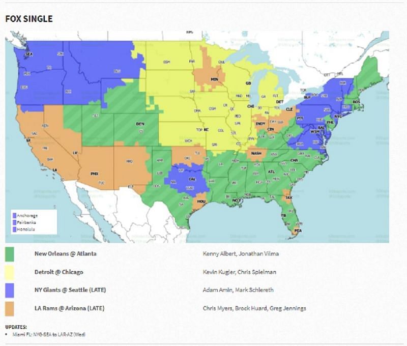 NFL Week 13: Coverage map, TV schedule, channel, time and live stream