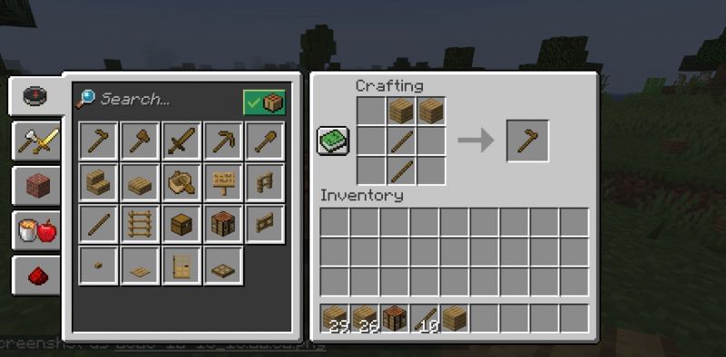 The crafting recipe for a wooden hoe in Minecraft. (Image via Minecraft)