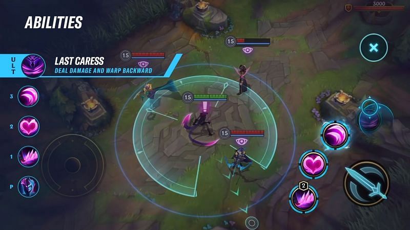 Evelynn&#039;s Last Caress ability in Wild Rift (Image via Riot Games)