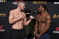 Opponents Stephen Thompson and Geoff Neal face off