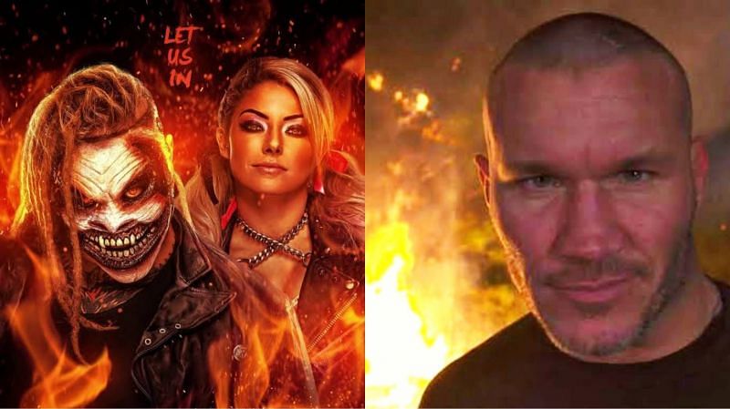 The Fiend and Alexa Bliss (left) and Randy Orton (right)