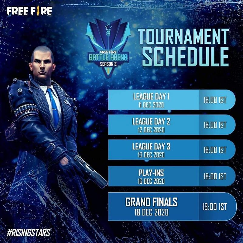 The Free Fire Battle Arena Season 2 schedule