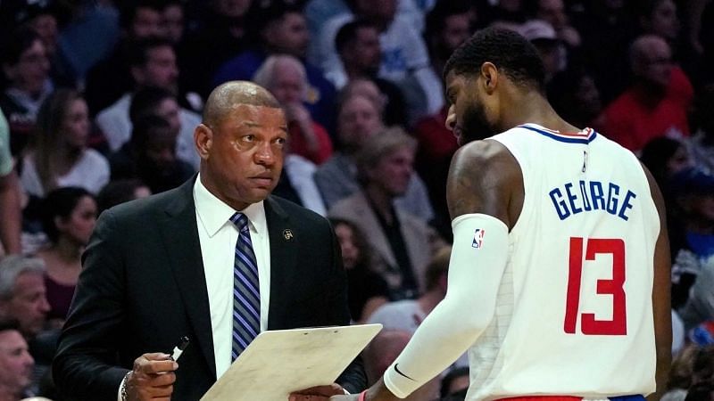 Coach Doc Rivers and Paul George
