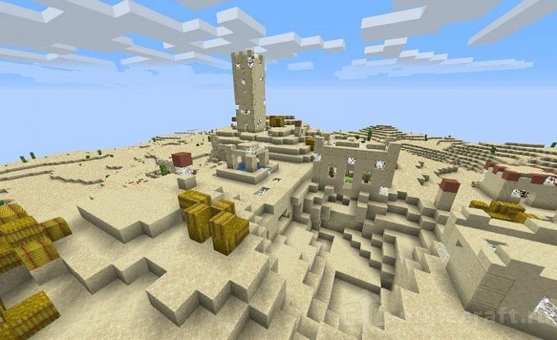 A Minecraft seed with three treasure chests very close to the spawn point of the world. (Image via guide-minecraft.com)