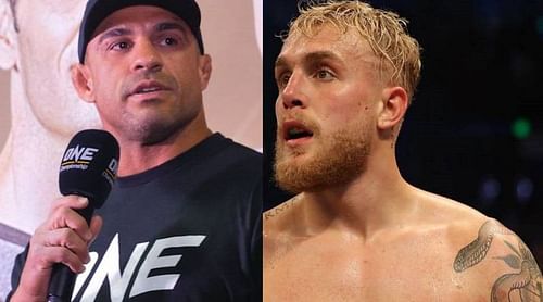 Vitor Belfort (left); Jake Paul (right)