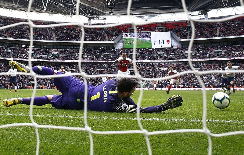 Hugo Lloris&#039; penalty save handed Tottenham a point in their game with Arsenal in March 2019.