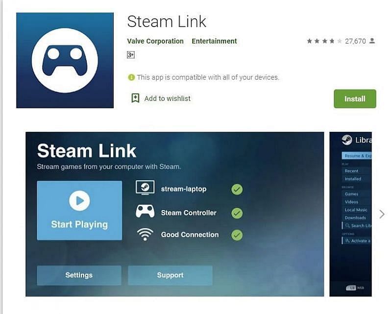 steam link google tv