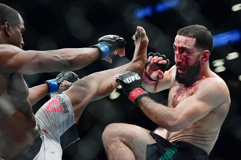 Geoff Neal (left) fights against Belal Muhammad