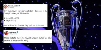 Twitter explodes as Barcelona v PSG tie takes center stage in UEFA Champions League draw