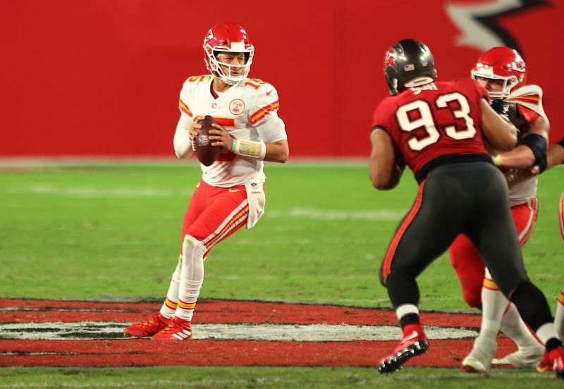 Patrick Mahomes of the Kansas City Chiefs v Tampa Bay Buccaneers