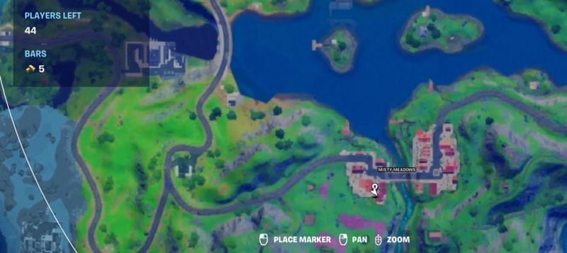 Image via Epic Games (Location of where the evidence case is located in Misty Meadows)