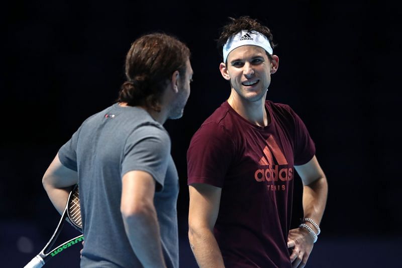 Dominic Thiem with his coach Nicolas Massu