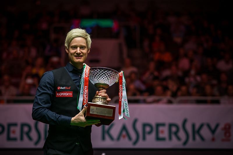 Neil Robertson at the 2018 Kaspersky Riga Masters in Latvia.