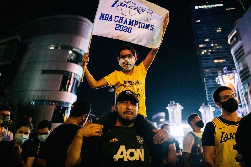 Fans Celebrate In Los Angeles After Lakers Wins NBA Finals