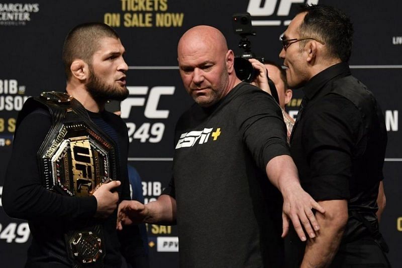 Khabib Nurmagomedov faces off with Tony Ferguson [Credit: Zuffa LLC]