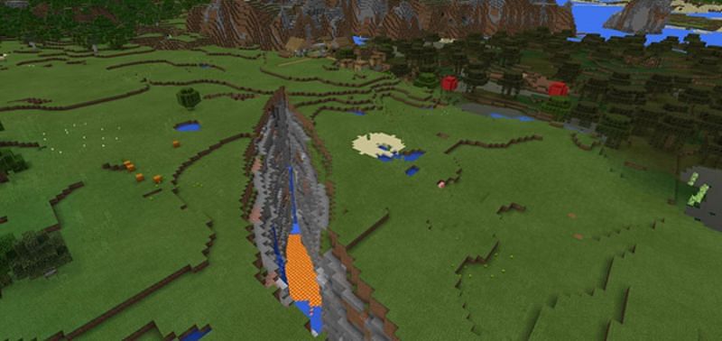 Huge Minecraft Ravine (Image via Minecraft)
