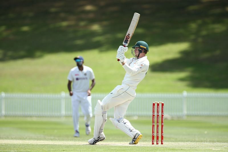 Cameron Green batting against India A in the first tour game
