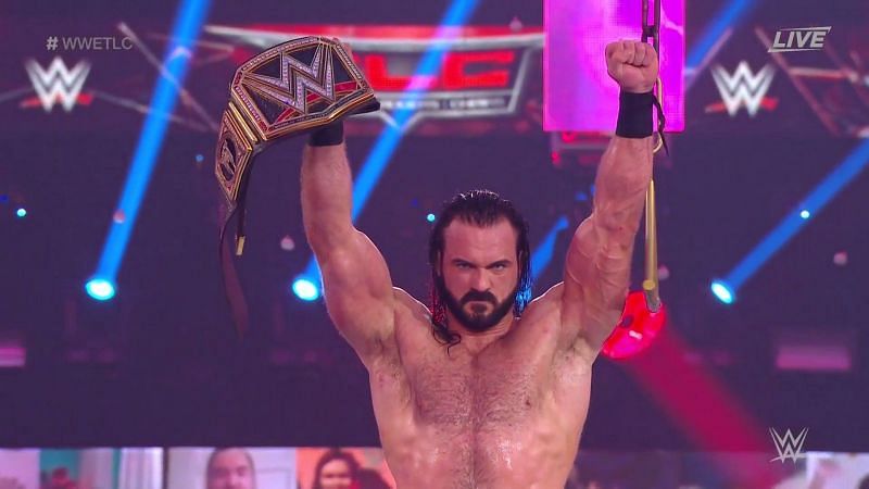 Drew McIntyre after retaining the WWE title at TLC 2020.