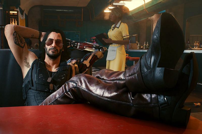 Keanu Reeves as Johnny Silverhand in Cyberpunk 2077 (Image via pocket-lint.com)