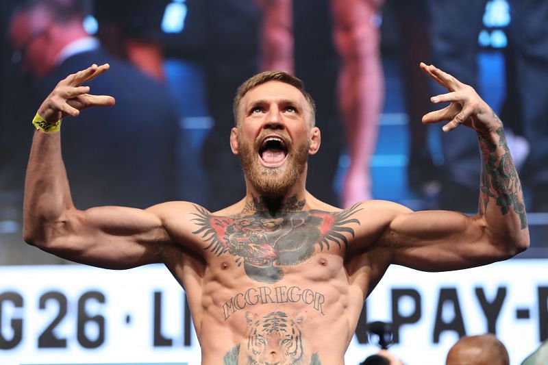 Conor McGregor at the weigh-ins