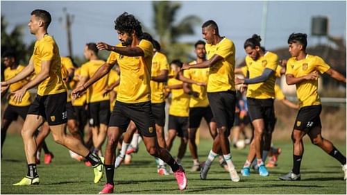 Hyderabad FC players undergoing training drills (Image - Hyderabad FC Twitter)