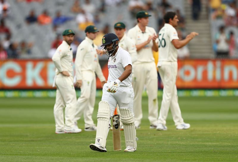 Rishabh Pant was caught behind chasing a short, wide delivery off Mitchell Starc