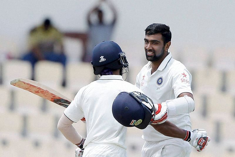 Ravichandran Ashwin scored two centuries batting at No.6 against the West Indies in 2016