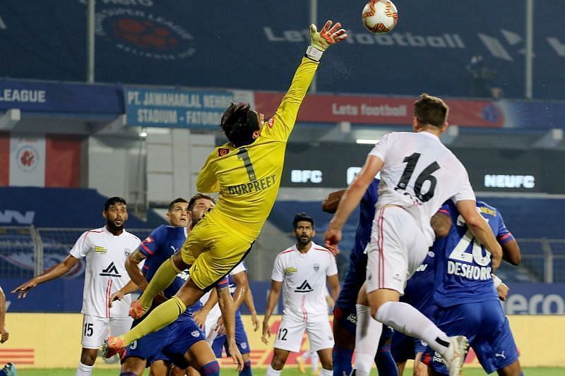 Gurpreet Singh made some world-class saves today (Image courtesy: ISL)