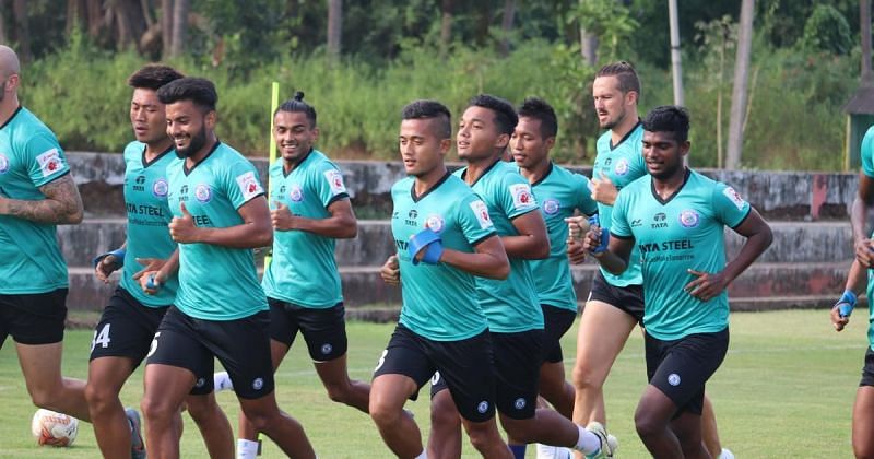 Jamshedpur FC players in training ahead of their clash against Hyderabad FC (Image - JFC Twitter)