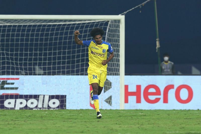 Kerala Blasters&#039; Abdul Hakku scored the first goal of the match (Image Courtesy: ISL Media)