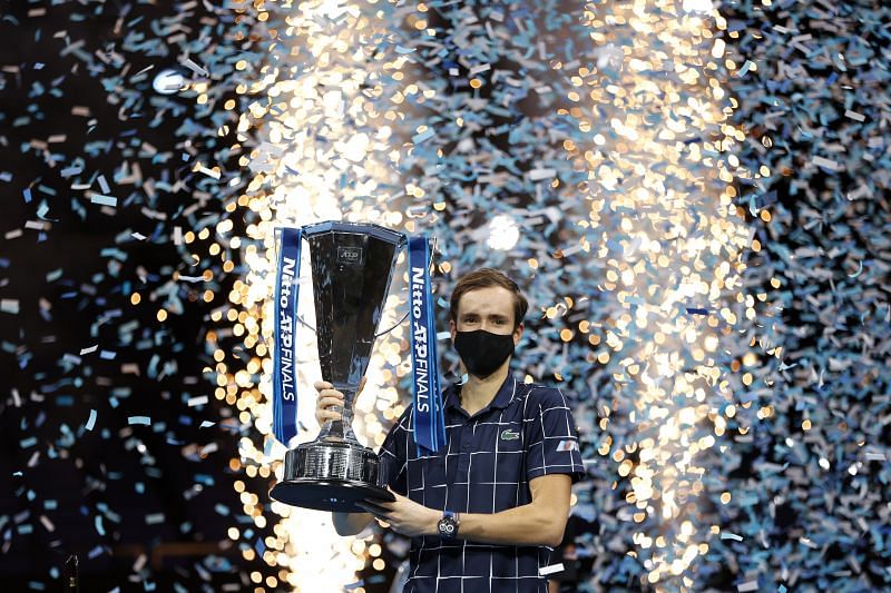 Daniil Medvedev with the Nitto ATP World Tour Finals trophy