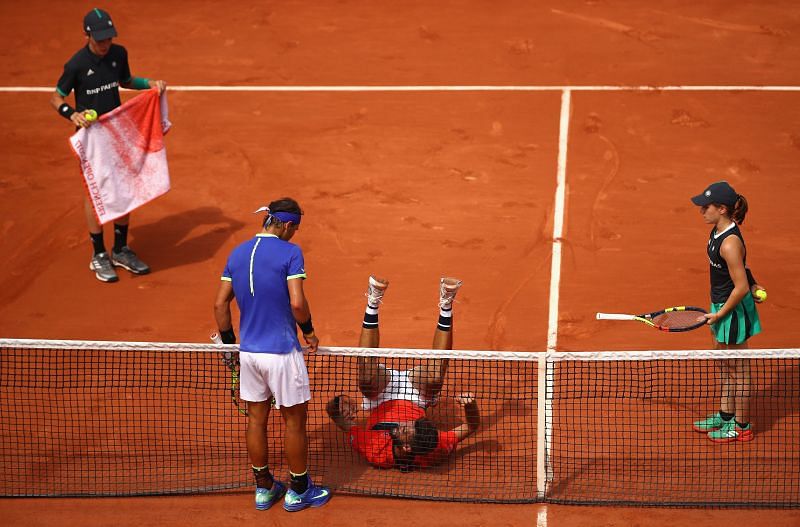 Rafael Nadal and Benoit Paire at the 2017 French Open