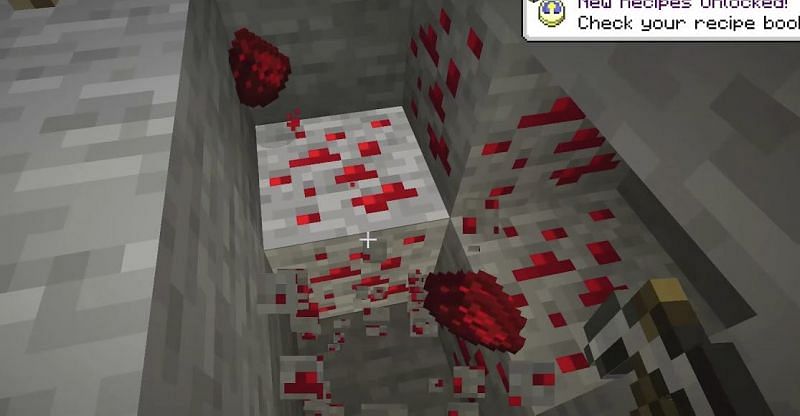 Redstone dust can be obtained by mining redstone ore with any pickaxe