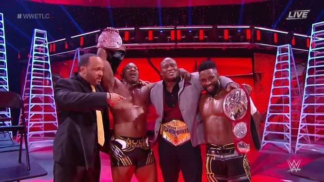 The Hurt Business win the RAW Tag Team Championships at WWE TLC