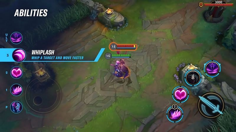 Evelynn&#039;s Whiplash ability in Wild Rift (Image via Riot Games)