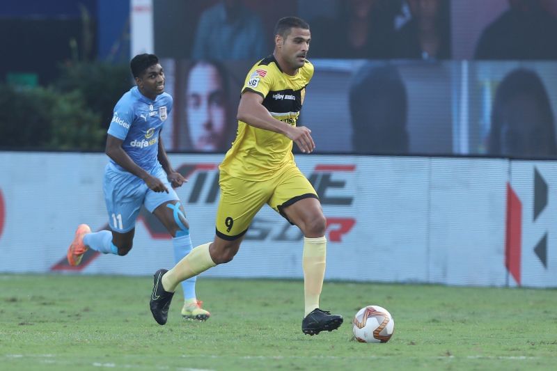 Kerala Blasters FC will have to contain the likes of Aridane Santana at the back. (Image: Hyderabad FC)