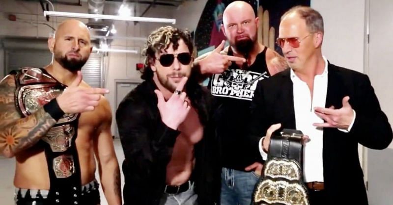 Kenny Omega with Karl Anderson and Luke Gallows