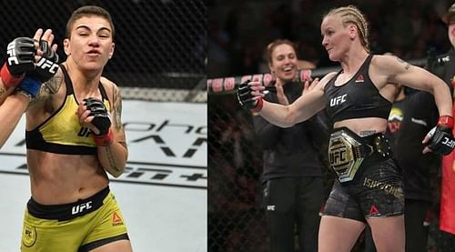 Jessica Andrade (left); Valentina Shevchenko (right)