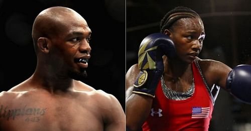 Jon Jones (L) and Claressa Shields (R)<p>