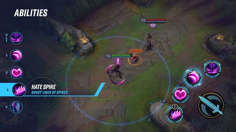 Evelynn&#039;s Hate Spike ability in Wild Rift (Image via Riot Games)