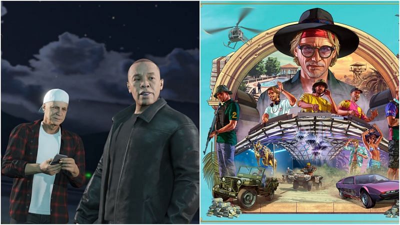 The Defiant Ones, Dr Dre and Jimmy Iovine make an appearance in GTA Online&#039;s latest update (Image via Rockstar Games/ abigbowlofchips, Twitter)