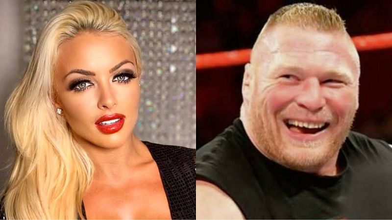 Mandy Rose (left) and Brock Lesnar (right)