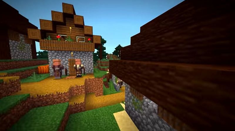 There are eight blacksmiths in a single village in this Minecraft seed (Image via Minecraft &amp; Chill/YouTube)