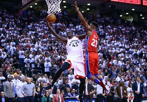 The Toronto Raptors beat the Philadelphia 76ers in game 7 of the Eastern Conference Finals in 2018-19