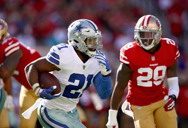 Dallas Cowboys running back Ezekiel Elliott looks to find rhythm against the 49ers defense