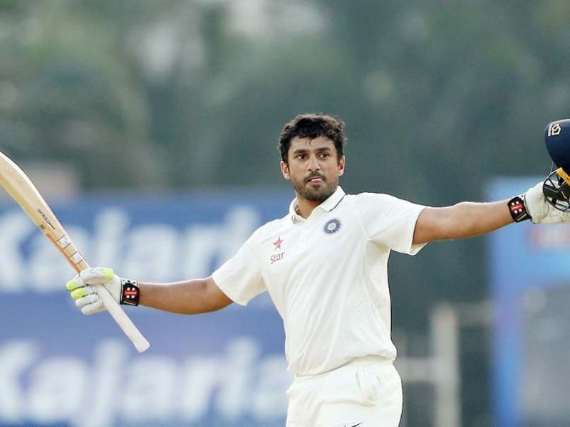 Karun Nair celebrating his triple ton