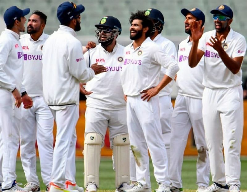 Team India celebrate a wicket at the MCG. Pic: Rishabh Pant/ Twitter