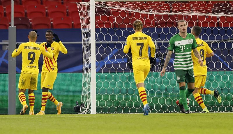Barcelona secured a thumping win over Ferencvaros on Wednesday